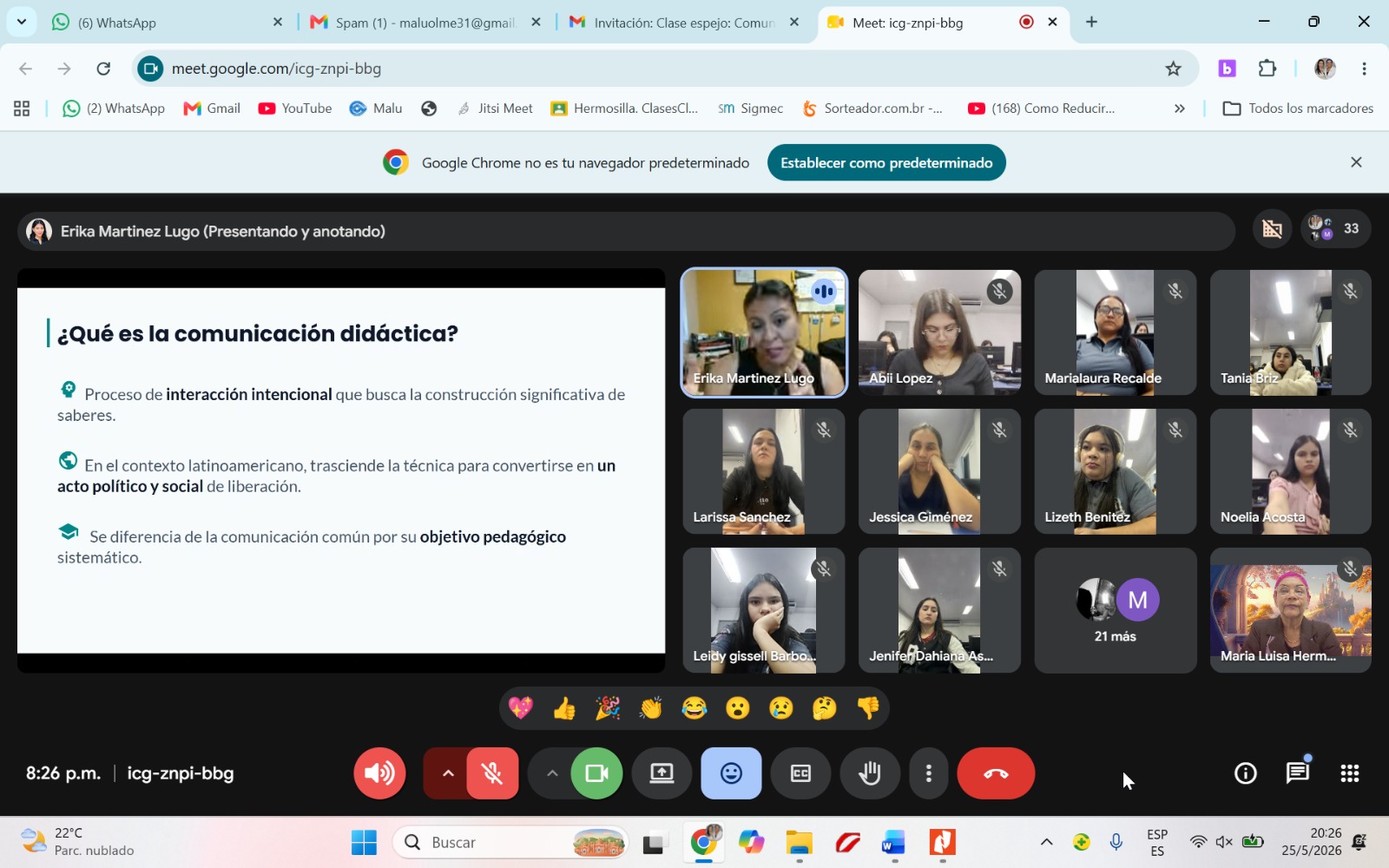 UPE Franco y la Universidad Autónoma de Baja California desarrollaron Clase Espejo Internacional sobre comunicación didáctica